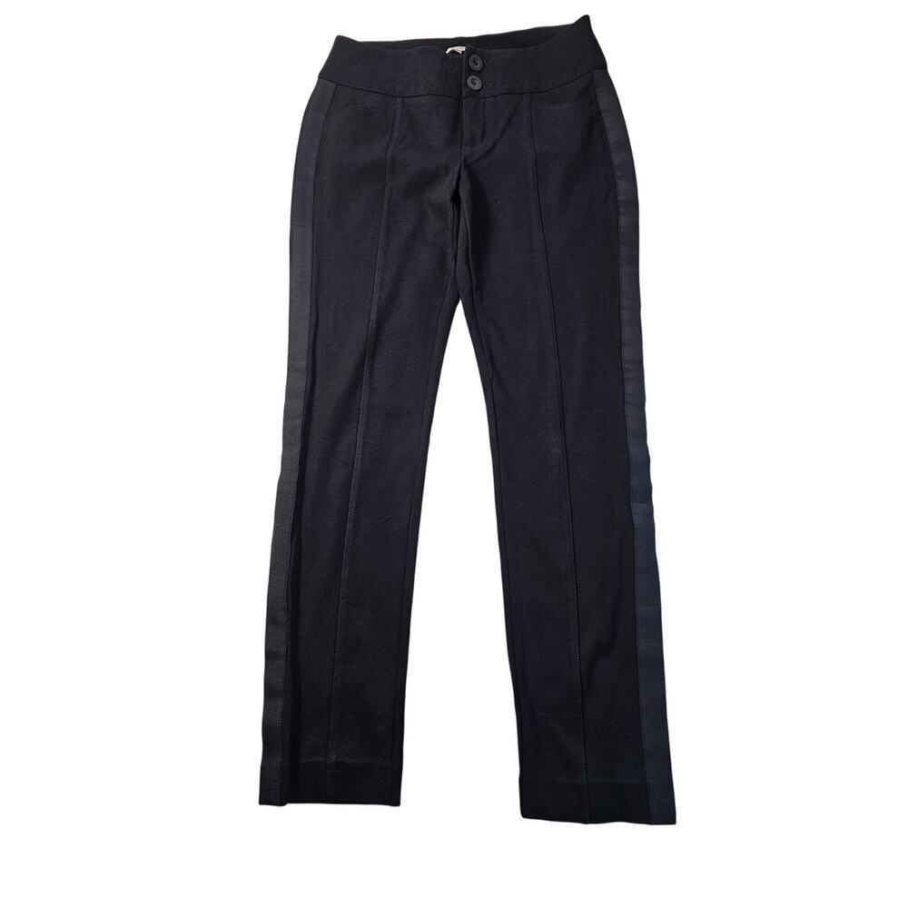 Cabi sz 4 black mixed media sd striped career casual work pants EUC stretch